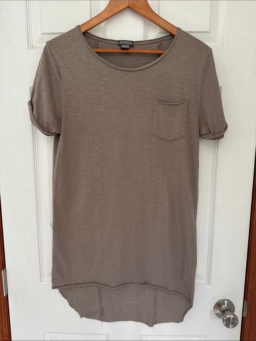 EUC Divided Taupe High-Low Pocket Tunic Sz XS